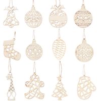 Christmas Simple Style Geometric Wood Party Hanging Ornaments main image 2