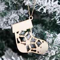 Christmas Simple Style Geometric Wood Party Hanging Ornaments main image 3