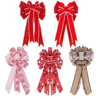 Christmas Fashion Bow Knot Cloth Flocking Fine Linen Party Hanging Ornaments main image 3