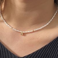 Fashion Geometric Imitation Pearl Necklace Beaded Zircon Pearl Necklaces sku image 1