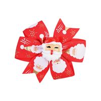 Fashion Santa Claus Snowflake Polyester Rib Printing Hair Clip main image 4