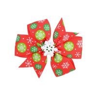 Fashion Santa Claus Snowflake Polyester Rib Printing Hair Clip sku image 1