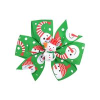 Fashion Santa Claus Snowflake Polyester Rib Printing Hair Clip sku image 7