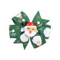 Fashion Santa Claus Snowflake Polyester Rib Printing Hair Clip sku image 10