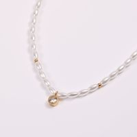 Fashion Geometric Imitation Pearl Necklace Beaded Zircon Pearl Necklaces main image 2