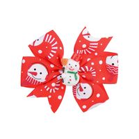 Fashion Santa Claus Snowflake Polyester Rib Printing Hair Clip sku image 3