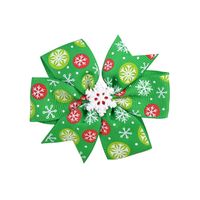 Fashion Santa Claus Snowflake Polyester Rib Printing Hair Clip sku image 2
