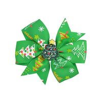 Fashion Santa Claus Snowflake Polyester Rib Printing Hair Clip sku image 8