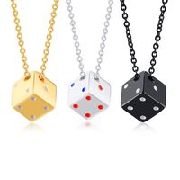 Simple Style Dice Stainless Steel Plating Pendant Necklace sku image 2