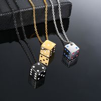 Simple Style Dice Stainless Steel Plating Pendant Necklace main image 4