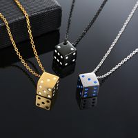 Simple Style Dice Stainless Steel Plating Pendant Necklace main image 1