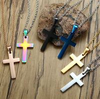 Simple Style Cross Stainless Steel Pendant Necklace Plating Stainless Steel Necklaces main image 1