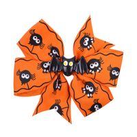 Fashion Pumpkin Bat Polyester Rib Bowknot Hair Clip sku image 7