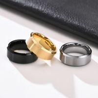 Simple Style Geometric Tungsten Steel Rings Plating Stainless Steel Rings sku image 13