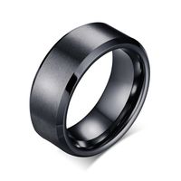 Simple Style Geometric Tungsten Steel Rings Plating Stainless Steel Rings main image 3