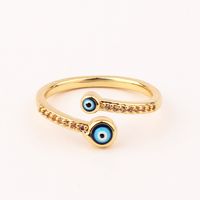 Fashion Devil's Eye Fish Tail Copper Open Ring Inlaid Zircon Copper Rings sku image 8