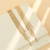 Fashion Solid Color Tassel Plating Stainless Steel Drop Earrings main image 4