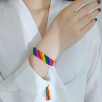 Fashion Rainbow Bow Knot Cord Knitting Women's Bracelets main image 4