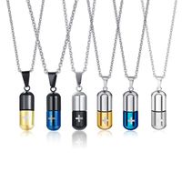 Fashion Geometric Pill Titanium Steel Necklace Plating Stainless Steel Necklaces sku image 7