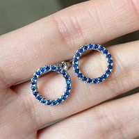 Fashion Round Copper Ear Studs Inlay Zircon Copper Earrings main image 1