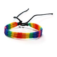 Fashion Rainbow Bow Knot Cord Knitting Women's Bracelets sku image 1