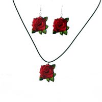 Fashion Rose Flower Skull Alloy Women's Earrings Necklace main image 4
