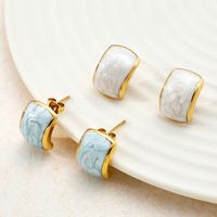 Fashion Solid Color Stainless Steel Ear Studs Enamel Stainless Steel Earrings main image 4