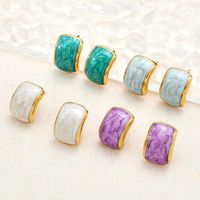 Fashion Solid Color Stainless Steel Ear Studs Enamel Stainless Steel Earrings main image 1