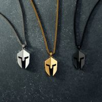 201 Stainless Steel 304 Stainless Steel Simple Style Plating Mask Pendant Necklace main image 1