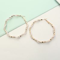 Exaggerated Round Alloy Pearl Women's Hoop Earrings main image 5