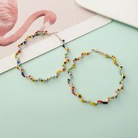 Exaggerated Round Alloy Beaded Women's Hoop Earrings main image 2