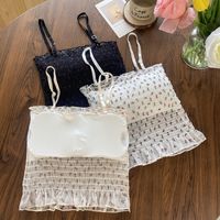 Sexy Flower Chiffon Strapless Printing Camisole Tank Top main image 6