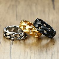 Fashion Geometric Titanium Steel Plating Men's Rings sku image 7