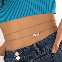 Simple Style Letter Alloy Layered Unisex Waist Chain main image 1