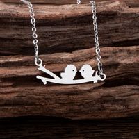 Einfacher Stil Vogel Rostfreier Stahl Halskette Mit Anhänger Irregulär Edelstahl Halsketten 1 Stück sku image 1