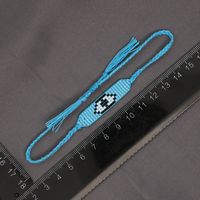 Miyuki Rice Beads Hand-woven Blue Love Friendship Rope Small Bracelet Fashion Stacking Bracelet sku image 1