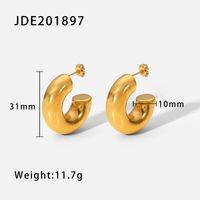 Geometrisch Überzug Rostfreier Stahl Vergoldet Ohrringe sku image 4