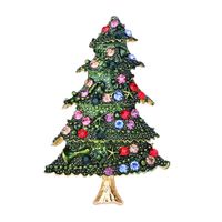 جذاب قبعة عيد الميلاد شجرة عيد الميلاد بابا نويل سبيكة ترصيع أحجار الراين للجنسين دبابيس main image 6