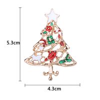 Cute Christmas Hat Christmas Tree Santa Claus Alloy Inlay Rhinestones Unisex Brooches sku image 8