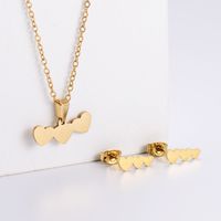 Fashion Heart Shape Stainless Steel Polishing Plating Women's Earrings Necklace 3 Piece Set main image 1