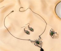 Moda Araña Aleación Embutido Diamantes De Imitación Mujeres Anillos Aretes Collar main image 3
