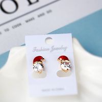 Fashion Snowman Alloy Inlay Rhinestones Women's Earrings Ear Studs 1 Pair main image 4