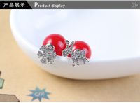 Fashion Snowflake Deer Alloy Inlay Rhinestones Women's Ear Studs 1 Pair main image 5