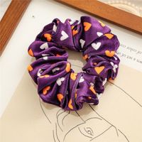 Fashion Pumpkin Heart Shape Flannel Printing Hair Tie sku image 3