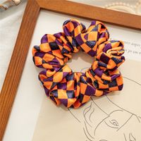 Fashion Pumpkin Heart Shape Flannel Printing Hair Tie sku image 1