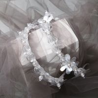 Style De Fée Fleur Chiffon Incruster Cristal Perle Bande De Cheveux main image 1