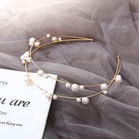 Simple Style Geometric Alloy Pearl Hair Band main image 1