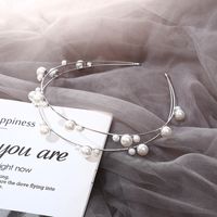 Simple Style Geometric Alloy Pearl Hair Band main image 2