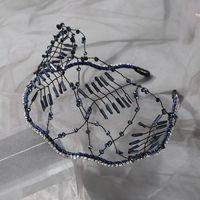 Women'S Fashion Solid Color Iron Inlay Artificial Crystal Hair Band sku image 2