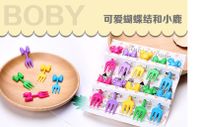 Fashion Cartoon Plastic Fruit Fork 1 Set sku image 1